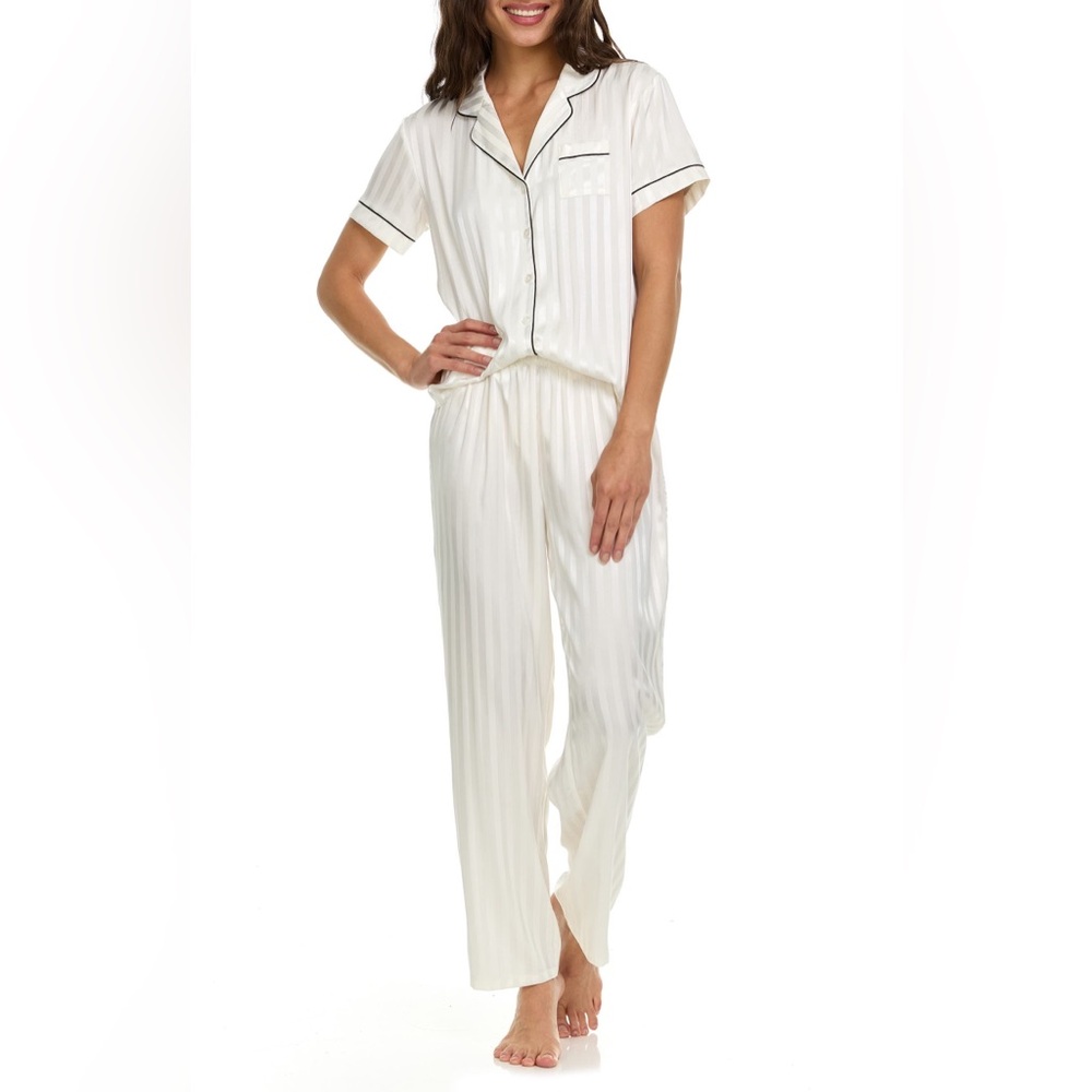 Flora Nikrooz Angela Jacquard Stripe Long Pajamas